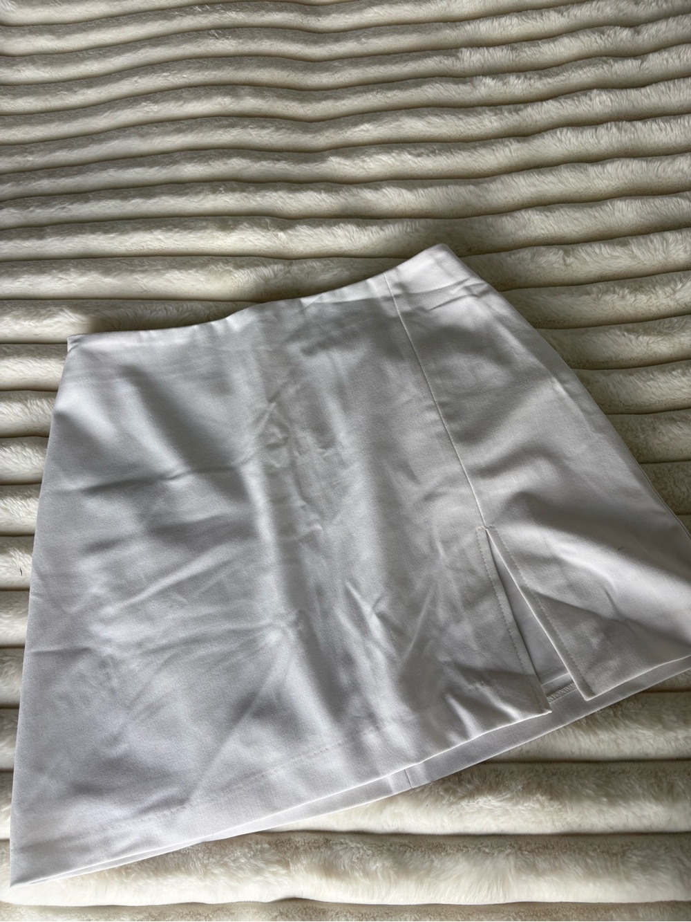 Sunday best white mini skirt with slit